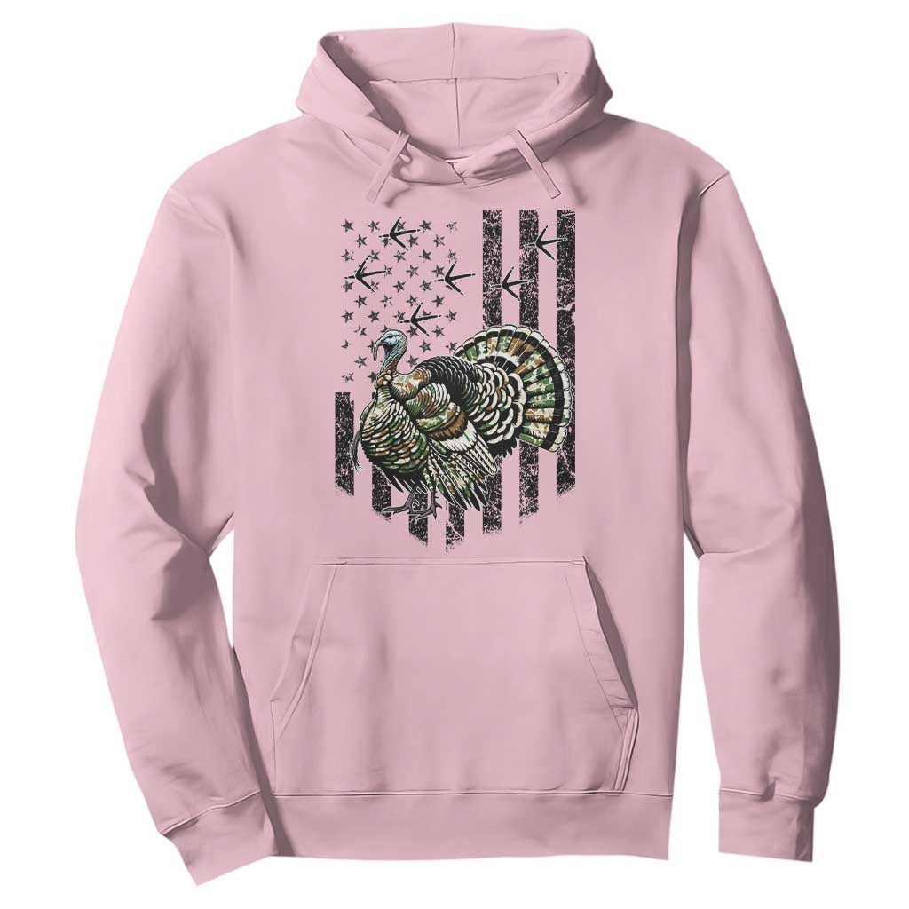 Turkey Hunter Hoodie Patriotic American Flag Gift TS12 Light Pink Print Your Wear