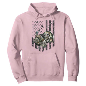 Turkey Hunter Hoodie Patriotic American Flag Gift TS12 Light Pink Print Your Wear