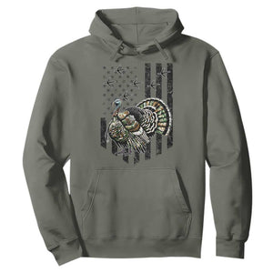 Turkey Hunter Hoodie Patriotic American Flag Gift TS12 Military Green Print Your Wear