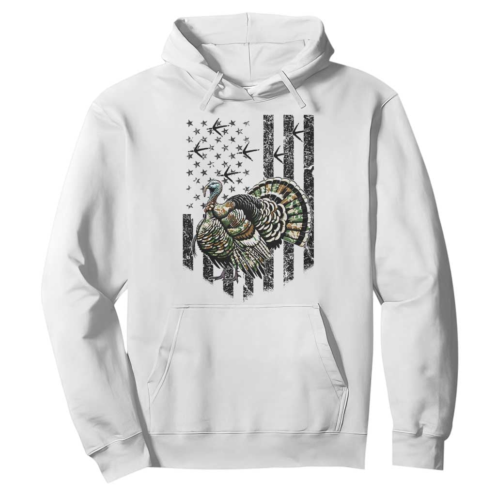 Turkey Hunter Hoodie Patriotic American Flag Gift TS12 White Print Your Wear