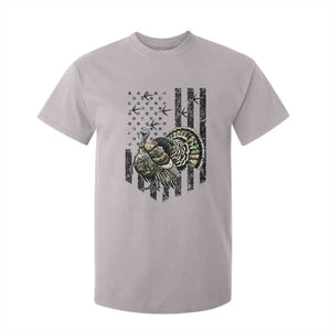 Turkey Hunter T Shirt For Kid Patriotic American Flag Gift TS12 Ice Gray Print Your Wear