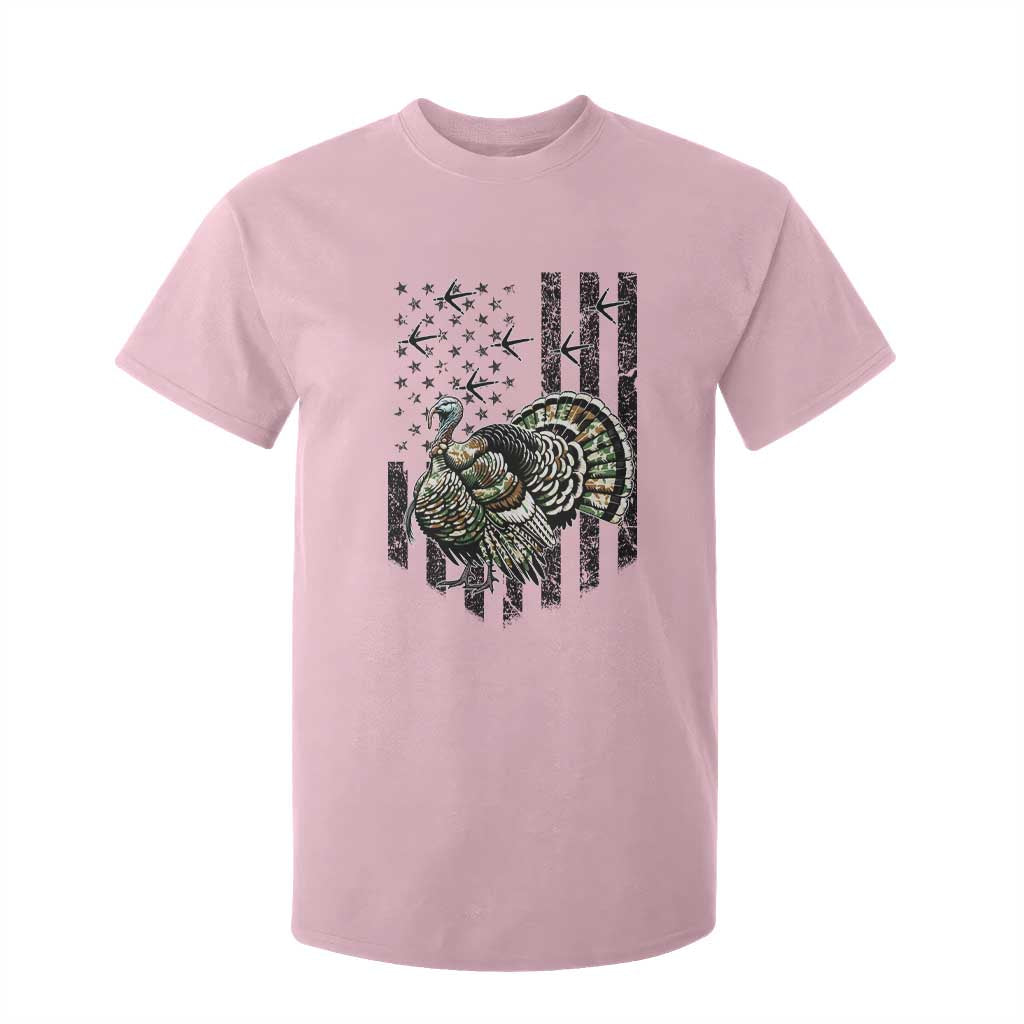 Turkey Hunter T Shirt For Kid Patriotic American Flag Gift TS12 Light Pink Print Your Wear