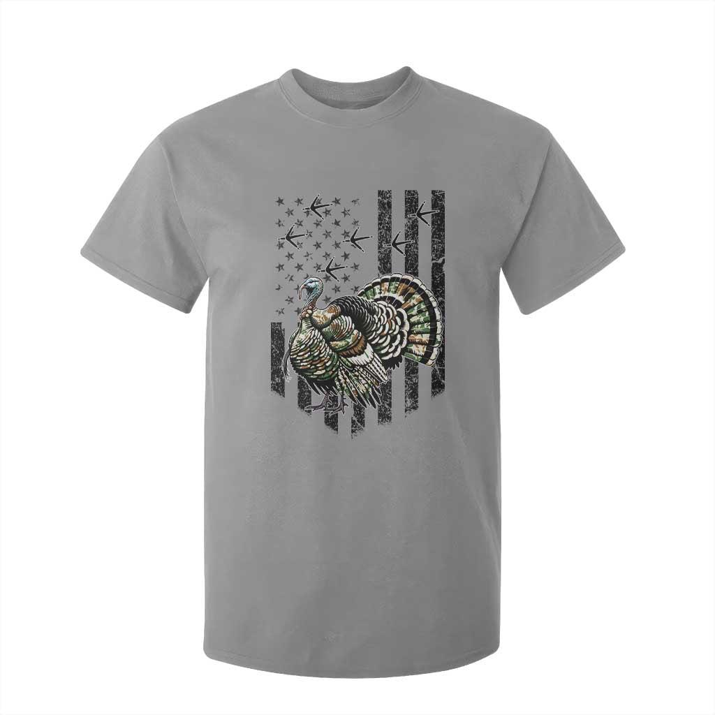 Turkey Hunter T Shirt For Kid Patriotic American Flag Gift TS12 Sport Gray Print Your Wear
