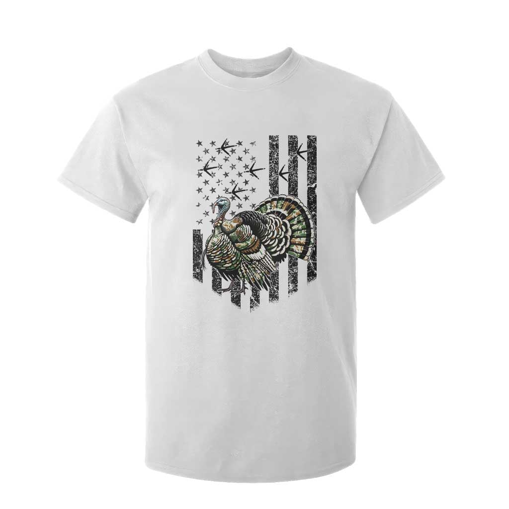 Turkey Hunter T Shirt For Kid Patriotic American Flag Gift TS12 White Print Your Wear