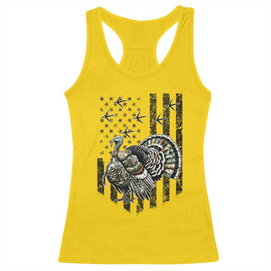 Turkey Hunter Racerback Tank Top Patriotic American Flag Gift - Print Your Wear