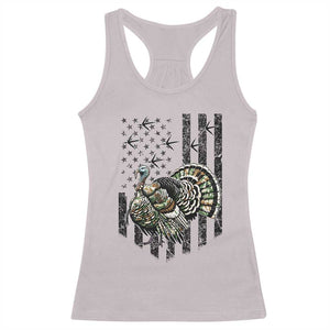Turkey Hunter Racerback Tank Top Patriotic American Flag Gift - Print Your Wear