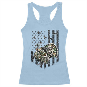 Turkey Hunter Racerback Tank Top Patriotic American Flag Gift - Print Your Wear