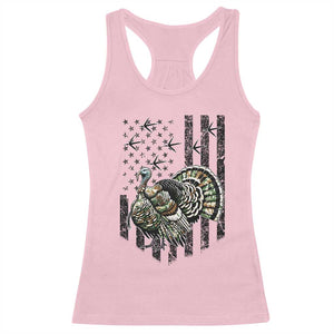 Turkey Hunter Racerback Tank Top Patriotic American Flag Gift - Print Your Wear