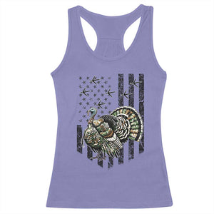 Turkey Hunter Racerback Tank Top Patriotic American Flag Gift - Print Your Wear