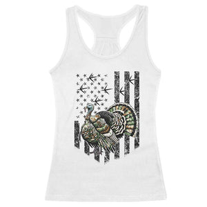 Turkey Hunter Racerback Tank Top Patriotic American Flag Gift - Print Your Wear