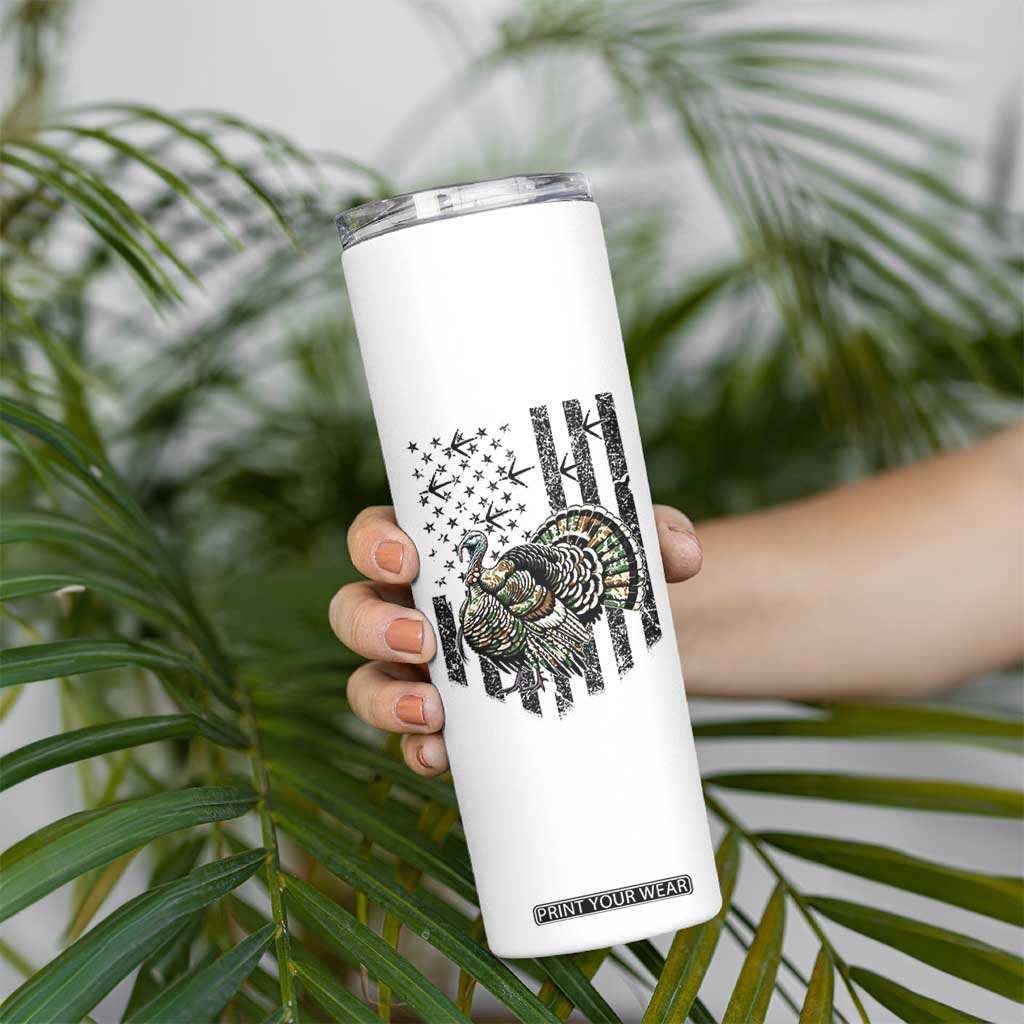 Turkey Hunter Skinny Tumbler Patriotic American Flag Gift TS12 Print Your Wear