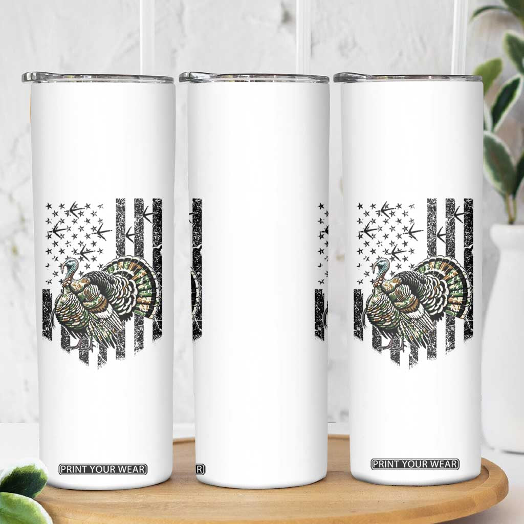 Turkey Hunter Skinny Tumbler Patriotic American Flag Gift TS12 Print Your Wear