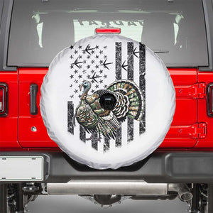 Turkey Hunter Spare Tire Cover Patriotic American Flag Gift TS12 White Print Your Wear