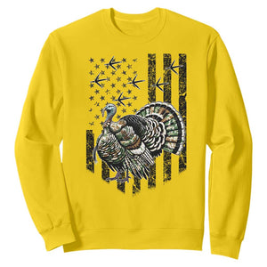 Turkey Hunter Sweatshirt Patriotic American Flag Gift - Print Your Wear