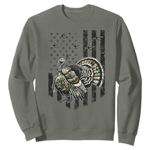 Turkey Hunter Sweatshirt Patriotic American Flag Gift - Print Your Wear