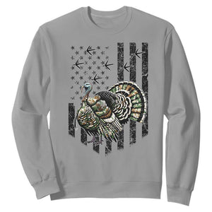 Turkey Hunter Sweatshirt Patriotic American Flag Gift - Print Your Wear