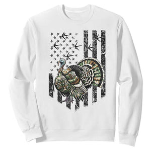 Turkey Hunter Sweatshirt Patriotic American Flag Gift - Print Your Wear