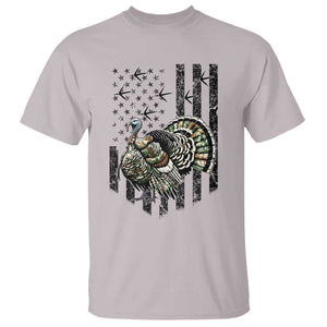 Turkey Hunter T Shirt Patriotic American Flag Gift TS12 Ice Gray Print Your Wear