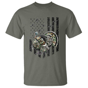 Turkey Hunter T Shirt Patriotic American Flag Gift TS12 Military Green Print Your Wear