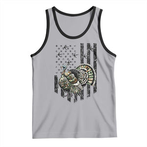 Turkey Hunter Tank Top Patriotic American Flag Gift TS12 Athletic Heather Black Print Your Wear