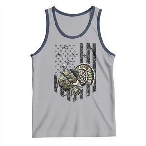 Turkey Hunter Tank Top Patriotic American Flag Gift TS12 Athletic Heather Navy Print Your Wear