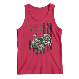 Turkey Hunter Tank Top Patriotic American Flag Gift TS12 Red Print Your Wear
