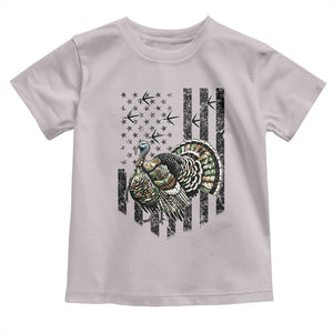 Turkey Hunter Toddler T Shirt Patriotic American Flag Gift TS12 Ice Gray Print Your Wear