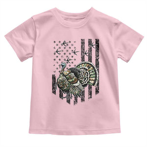 Turkey Hunter Toddler T Shirt Patriotic American Flag Gift TS12 Light Pink Print Your Wear