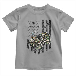 Turkey Hunter Toddler T Shirt Patriotic American Flag Gift TS12 Sport Gray Print Your Wear