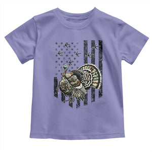 Turkey Hunter Toddler T Shirt Patriotic American Flag Gift TS12 Violet Print Your Wear
