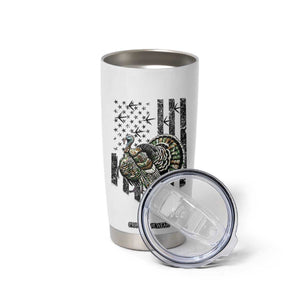 Turkey Hunter Tumbler Cup Patriotic American Flag Gift - Print Your Wear