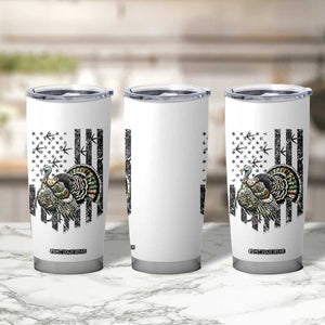Turkey Hunter Tumbler Cup Patriotic American Flag Gift - Print Your Wear