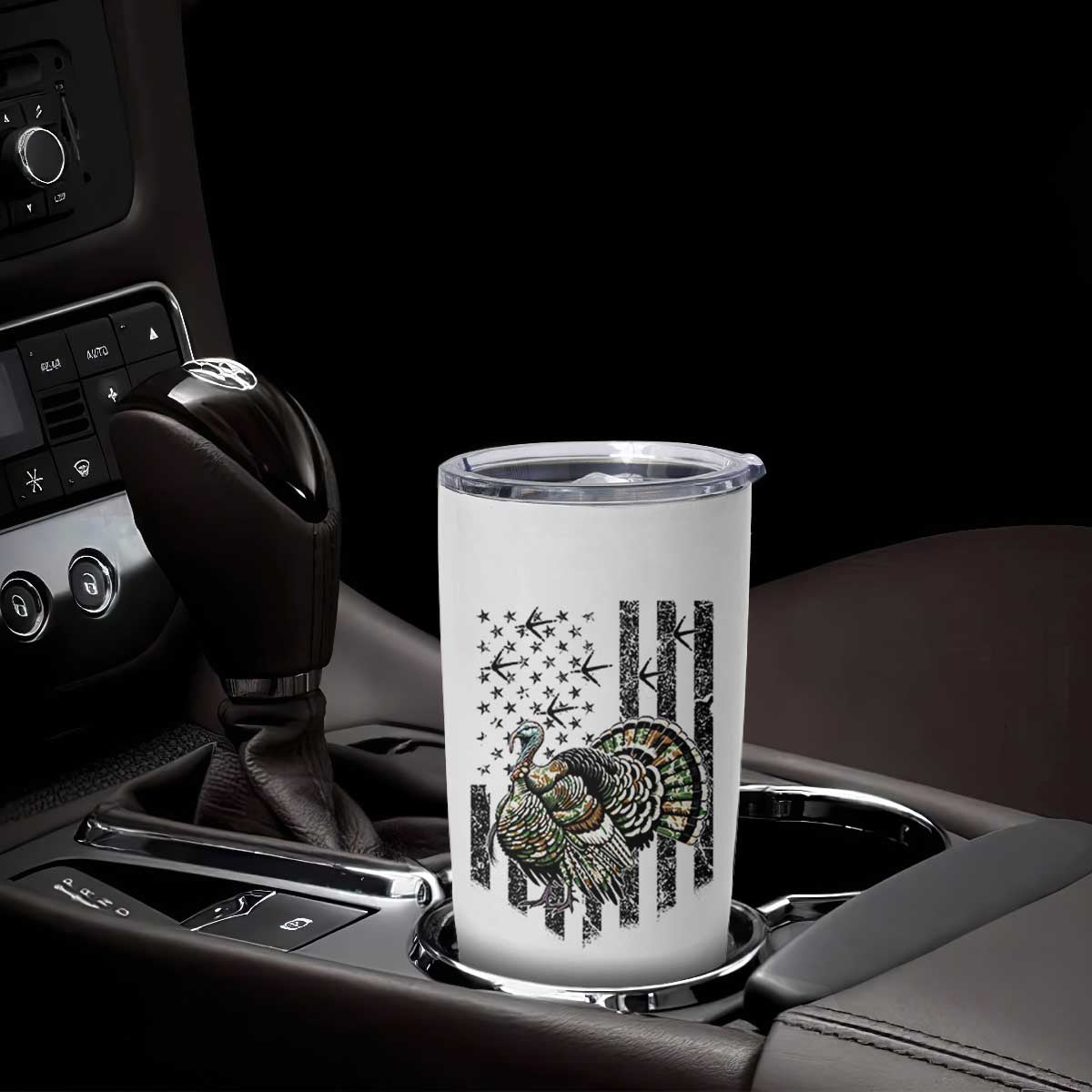 Turkey Hunter Tumbler Cup Patriotic American Flag Gift TS12 Print Your Wear