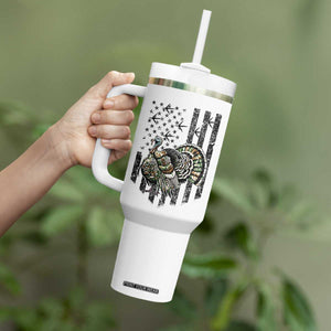 Turkey Hunter Tumbler With Handle Patriotic American Flag Gift TS12 Print Your Wear