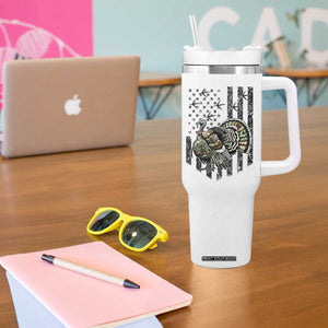 Turkey Hunter Tumbler With Handle Patriotic American Flag Gift TS12 Print Your Wear