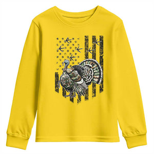 Turkey Hunter Youth Sweatshirt Patriotic American Flag Gift TS12 Daisy Print Your Wear
