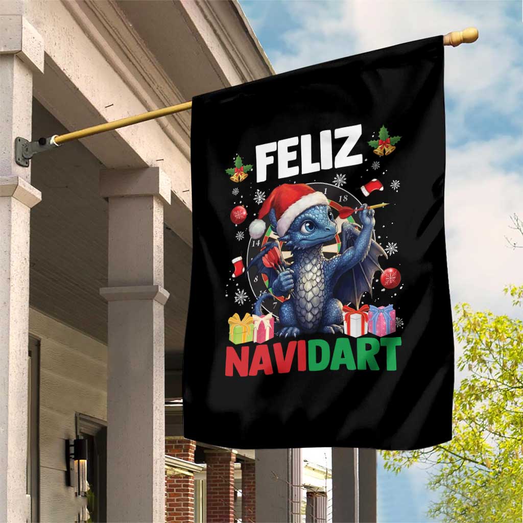 Funny Dragon Throwing Dart Christmas Gift Garden Flag Feliz Navidart TS12 Print Your Wear