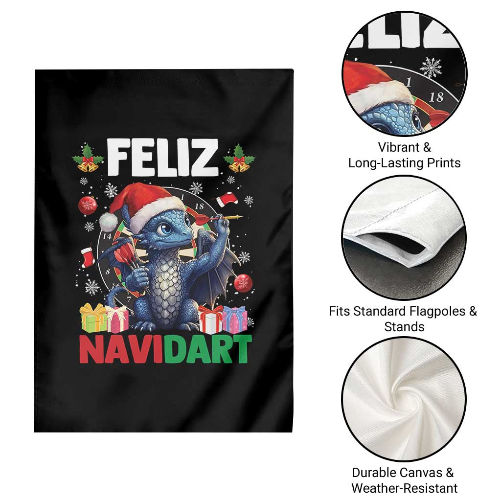 Funny Dragon Throwing Dart Christmas Gift Garden Flag Feliz Navidart TS12 Print Your Wear