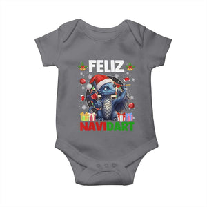 Funny Dragon Throwing Dart Christmas Gift Baby Onesie Feliz Navidart TS12 Charcoal Print Your Wear