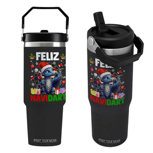 Funny Dragon Throwing Dart Christmas Gift Flip Straw Tumbler Feliz Navidart TS12 One Size: 30 oz Black Print Your Wear