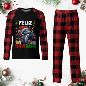 Funny Dragon Throwing Dart Christmas Gift Plaid Pajama Set Feliz Navidart TS12 Buffalo Plaid Print Your Wear
