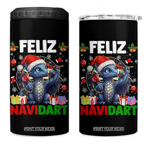 Funny Dragon Throwing Dart Christmas Gift 4 in 1 Can Cooler Tumbler Feliz Navidart TS12 One Size: 16 oz Black Print Your Wear