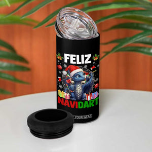 Funny Dragon Throwing Dart Christmas Gift 4 in 1 Can Cooler Tumbler Feliz Navidart TS12 Print Your Wear