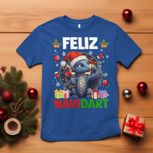 Funny Dragon Throwing Dart Christmas Gift T Shirt Feliz Navidart TS12 Royal Blue Print Your Wear
