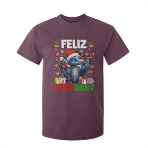 Funny Dragon Throwing Dart Christmas Gift T Shirt For Kid Feliz Navidart TS12 Maroon Print Your Wear