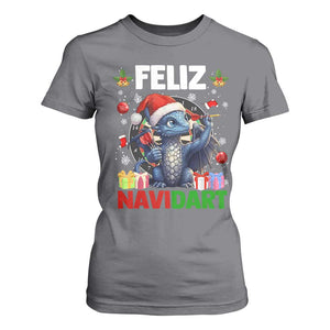 Funny Dragon Throwing Dart Christmas Gift T Shirt For Women Feliz Navidart TS12 Charcoal Print Your Wear