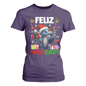Funny Dragon Throwing Dart Christmas Gift T Shirt For Women Feliz Navidart TS12 Purple Print Your Wear