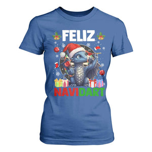 Funny Dragon Throwing Dart Christmas Gift T Shirt For Women Feliz Navidart TS12 Royal Blue Print Your Wear
