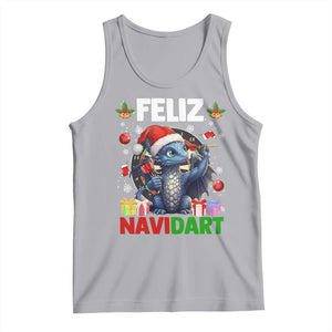 Funny Dragon Throwing Dart Christmas Gift Tank Top Feliz Navidart TS12 Athletic Heather Print Your Wear