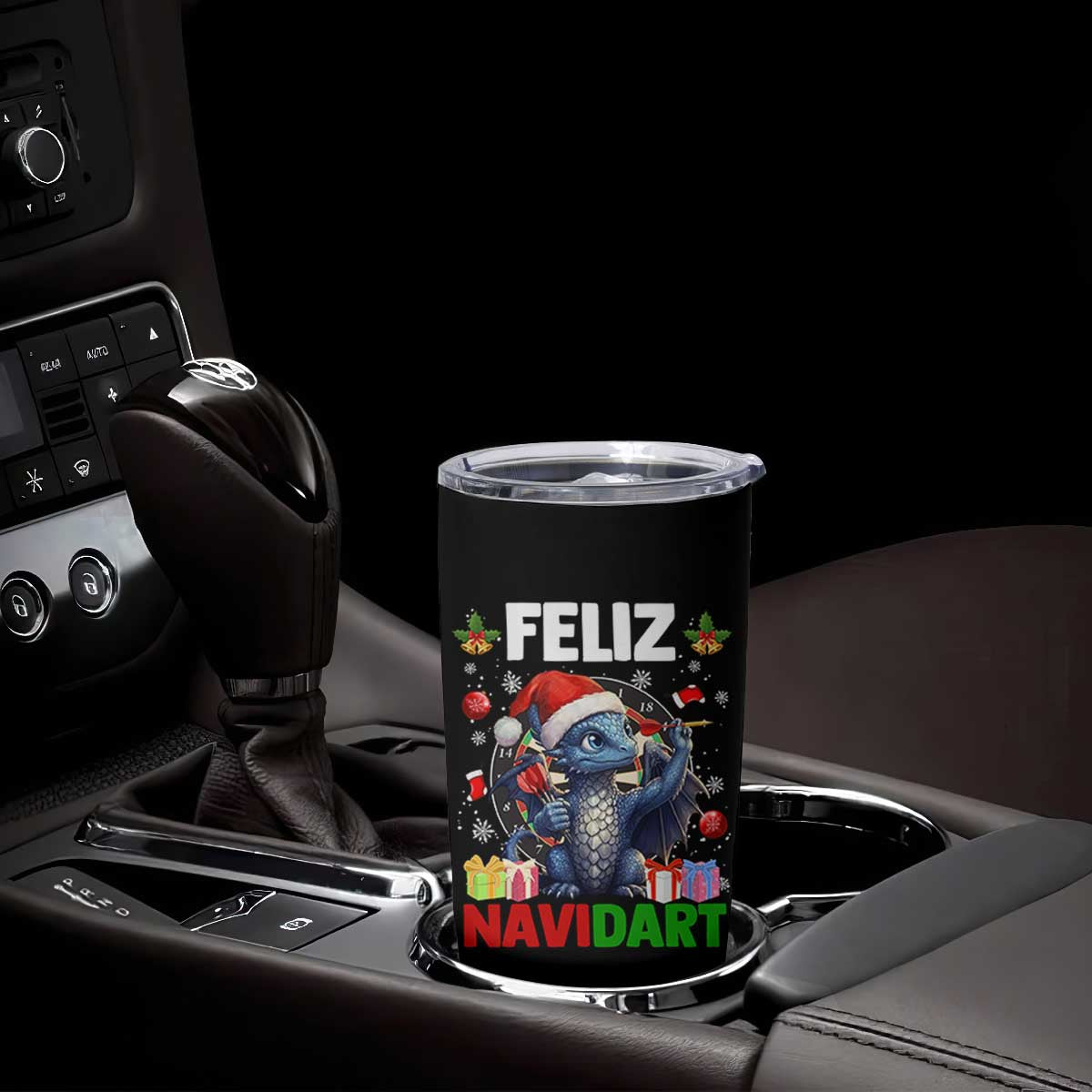 Funny Dragon Throwing Dart Christmas Gift Tumbler Cup Feliz Navidart TS12 Print Your Wear